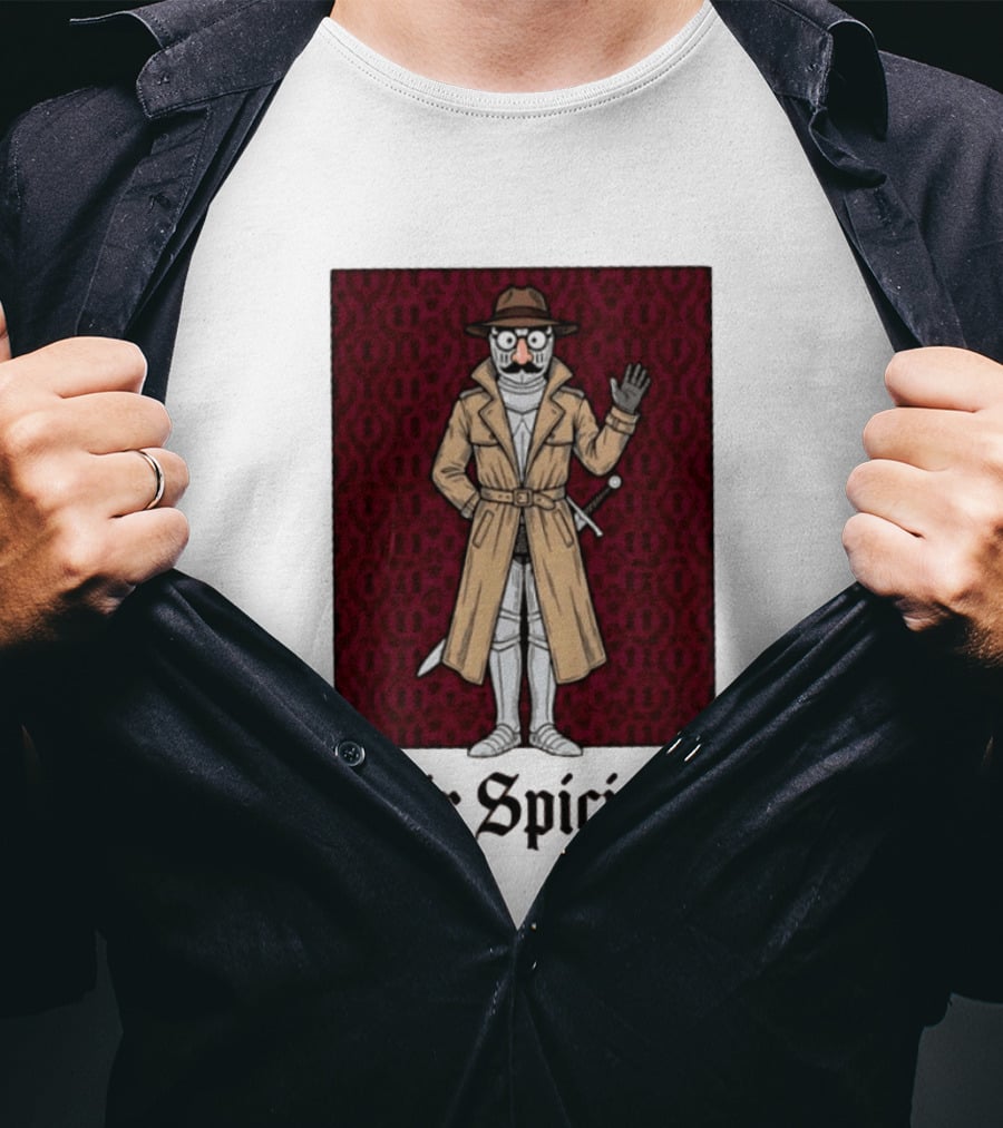 Sir Spicious Trench Coat Knight In Disguise T-Shirt