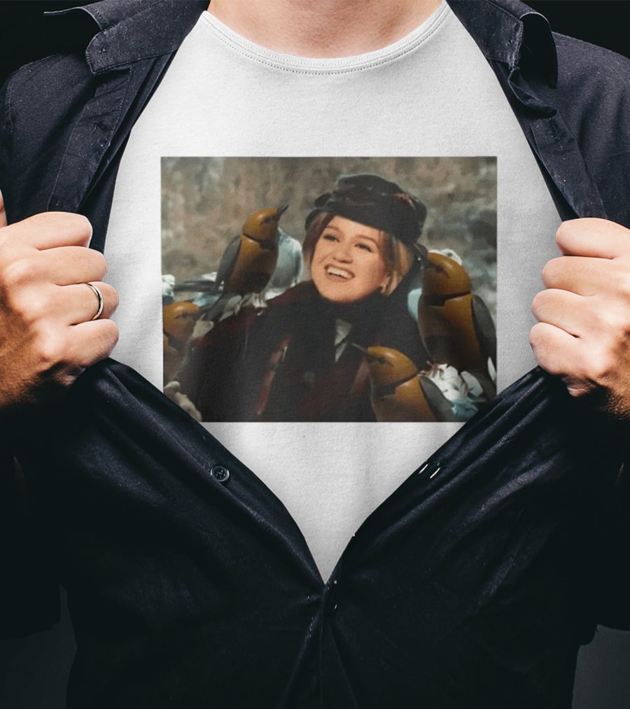 Kelly Clarkson With Birds Snow White T-Shirt