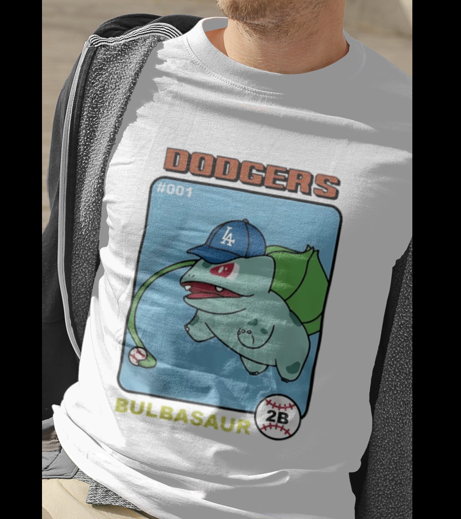 Dodgers Bulbasaur LA Baseball Anime Cartoon 2B T-Shirt