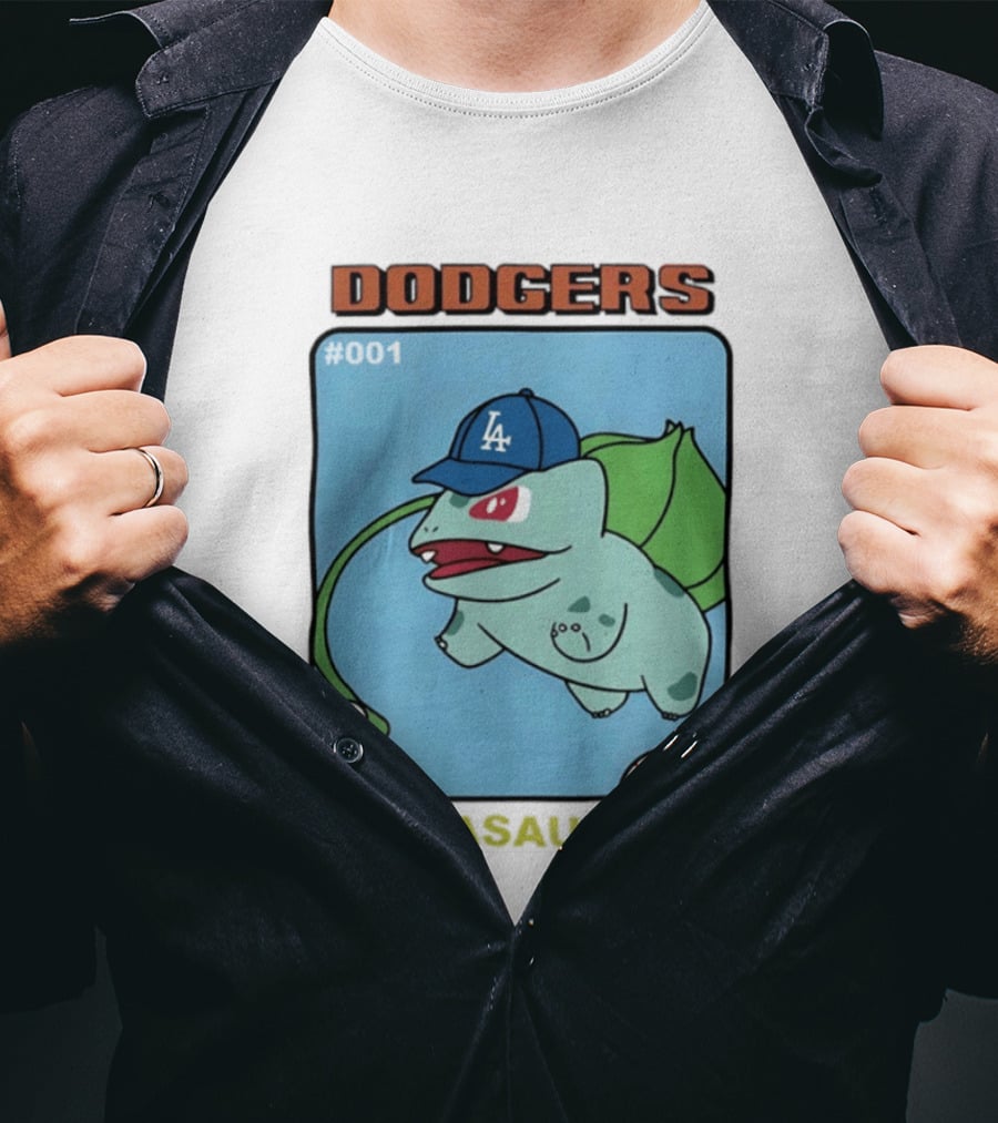 Dodgers Bulbasaur LA Baseball Anime Cartoon 2B T-Shirt