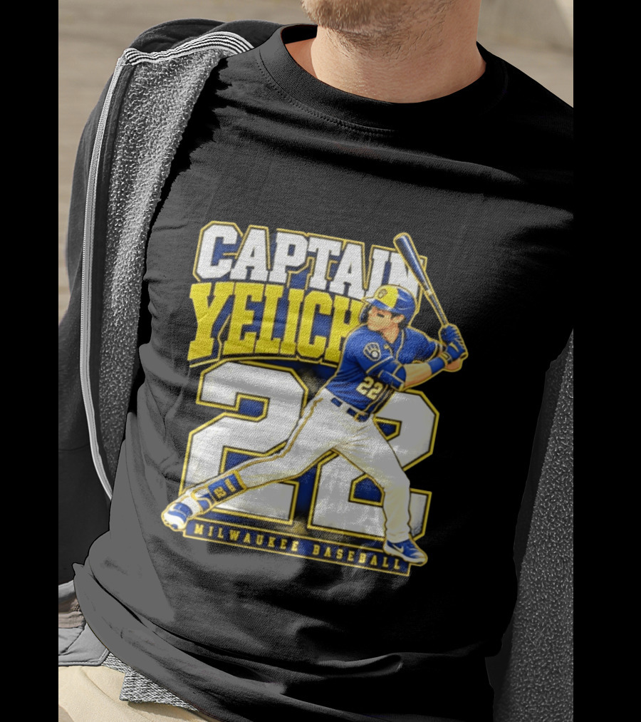 Captain Yelich 22 Milwaukee Baseball T-Shirt