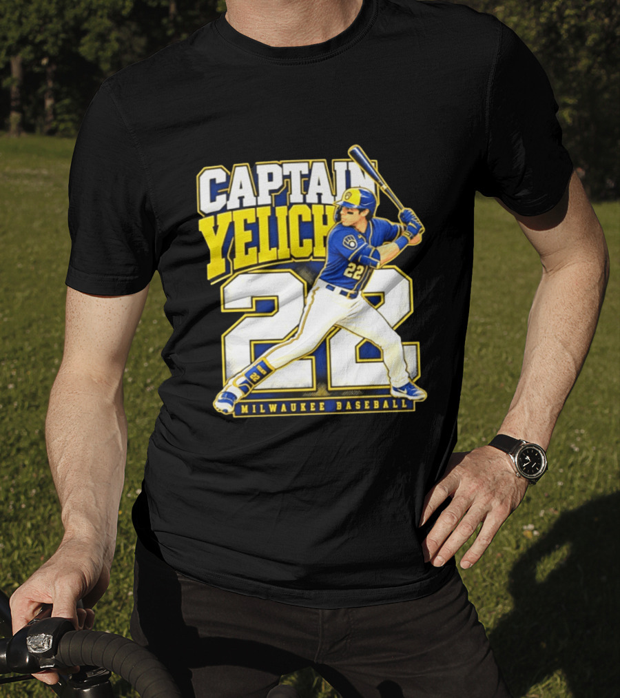 Captain Yelich 22 Milwaukee Baseball T-Shirt