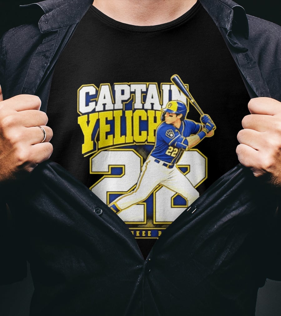 Captain Yelich 22 Milwaukee Baseball T-Shirt
