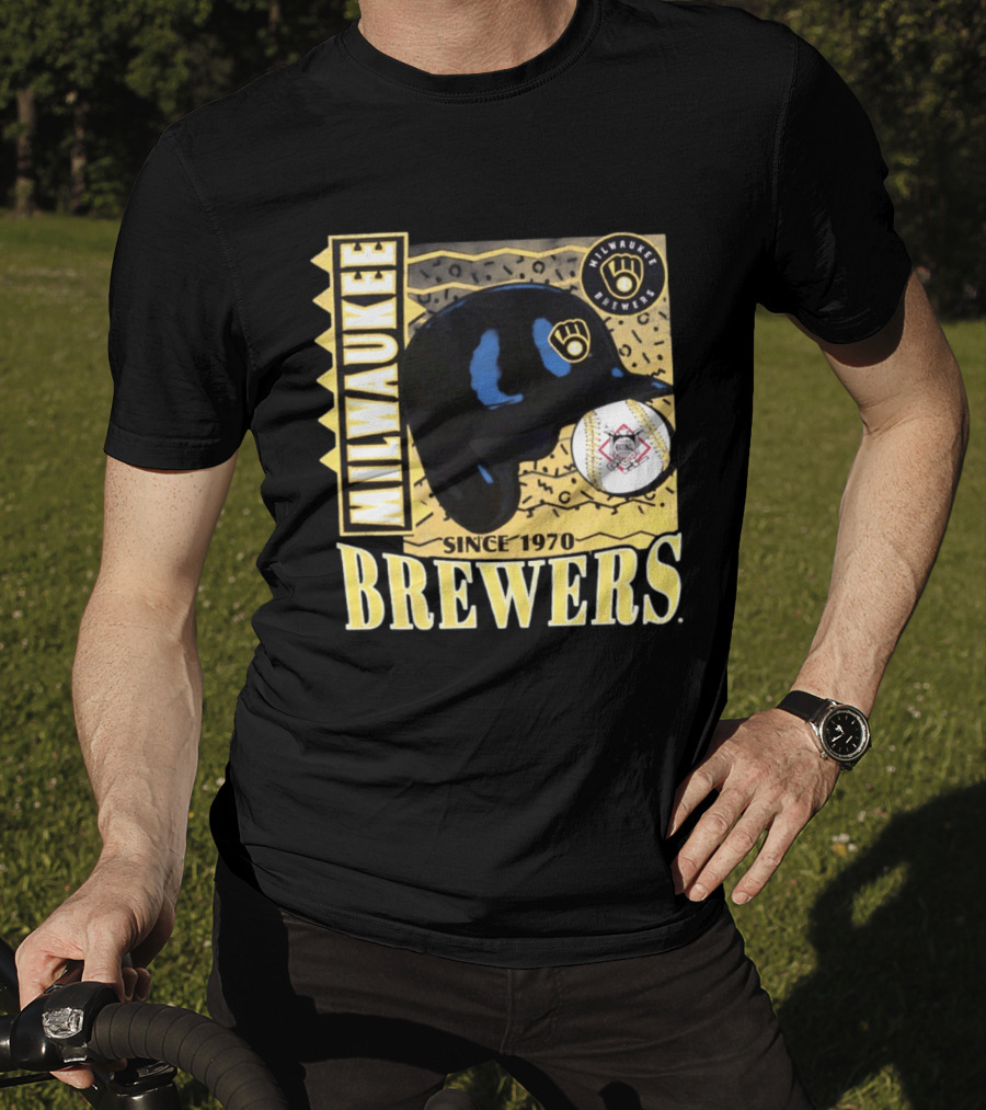 Milwaukee Brewers Baseball Helmet Since 1970 T-Shirt