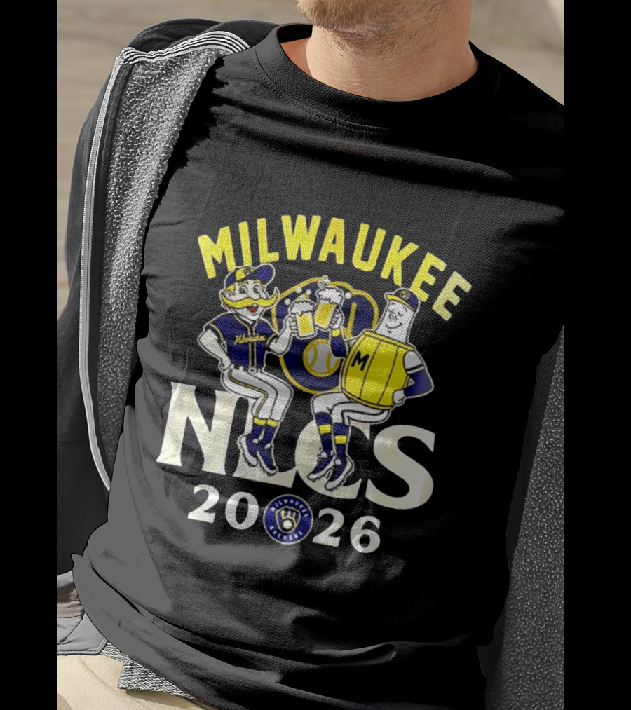 Milwaukee Brewers NLCS 2026 Beer Celebration With Glove T-Shirt