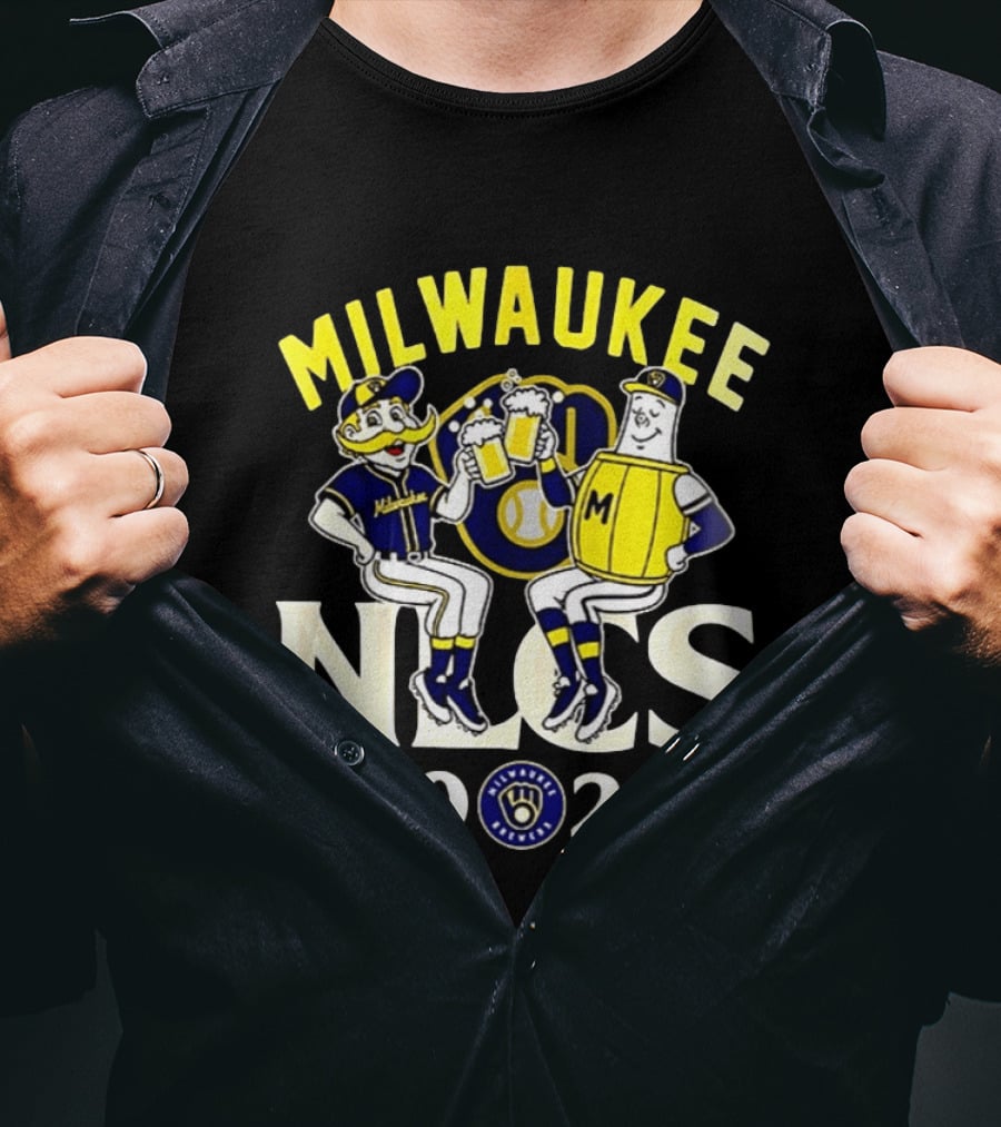 Milwaukee Brewers NLCS 2026 Beer Celebration With Glove T-Shirt