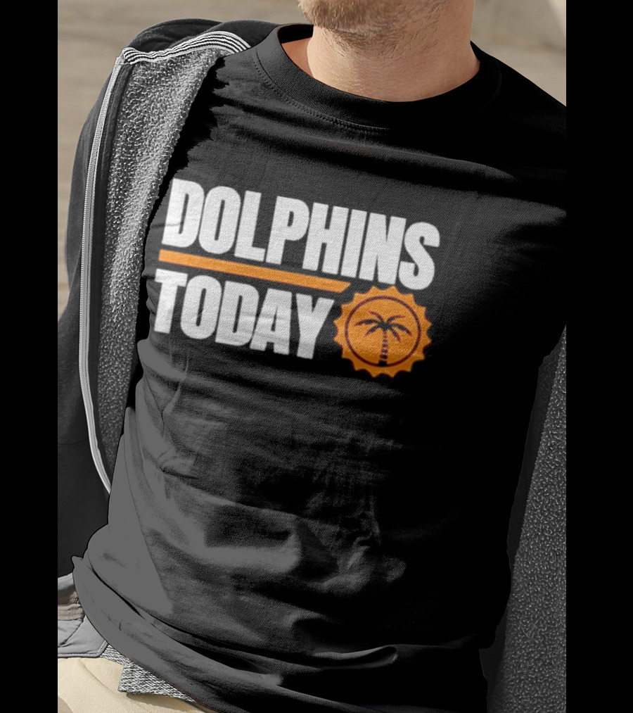 Dolphins Today Chat Sports Football Palm Tree T-Shirt