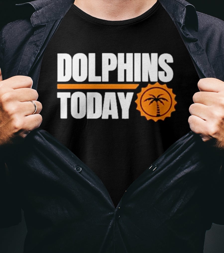 Dolphins Today Chat Sports Football Palm Tree T-Shirt