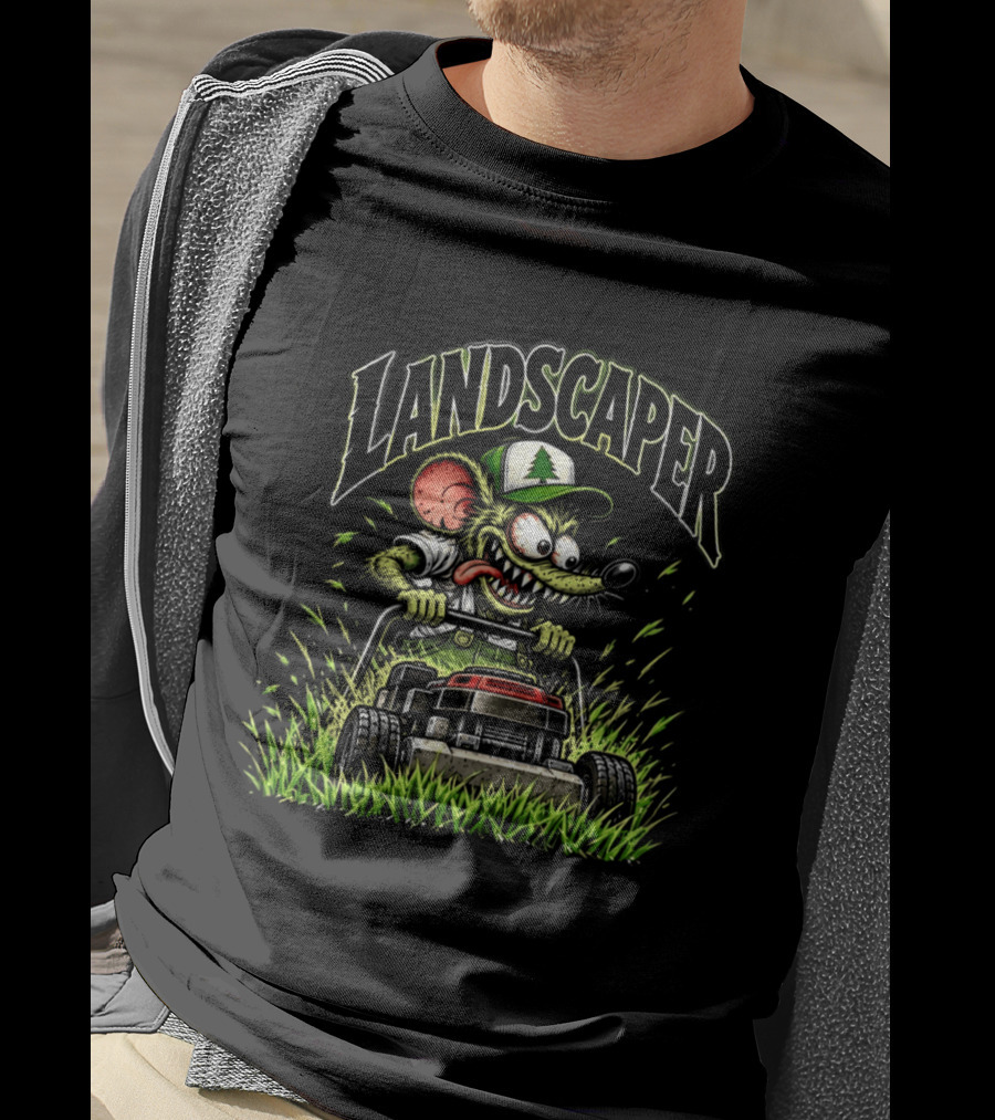 Rat Fink Landscaper Enthusiast Mowing My Way Through Life Lawn Care Lovers T-Shirt