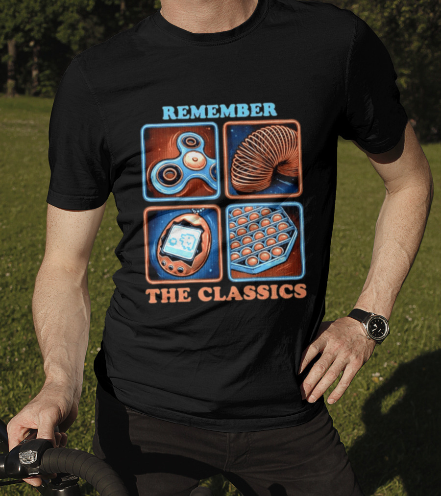 Remember The Classics Fidget Spinner Slinky Tamagotchi Pop It T-Shirt