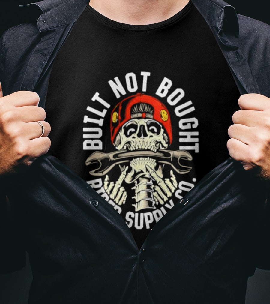 Rider Supply Co Skull Built Not Bought Wrench T-Shirt