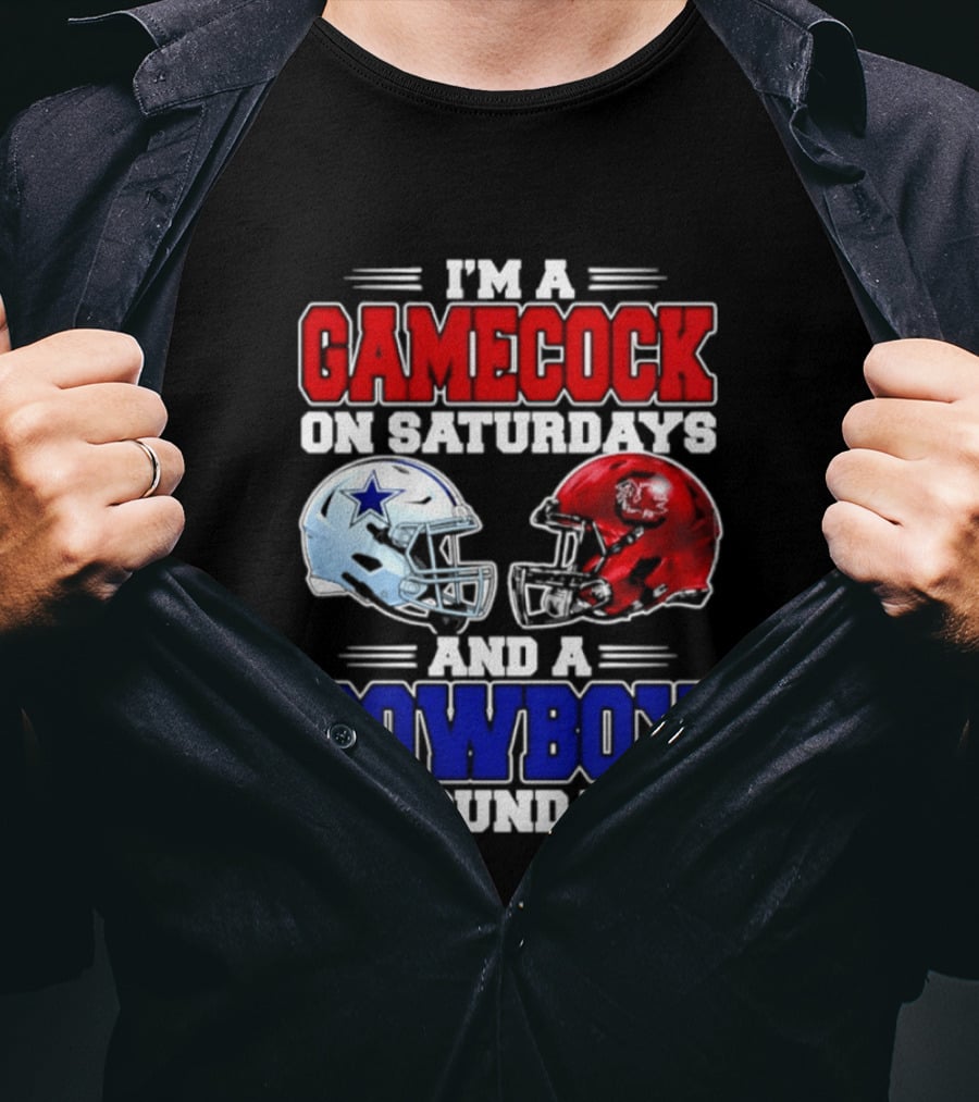 I'm A Gamecock On Saturdays And A Cowboy On Sundays Helmet Rivalry 2026 T-Shirt