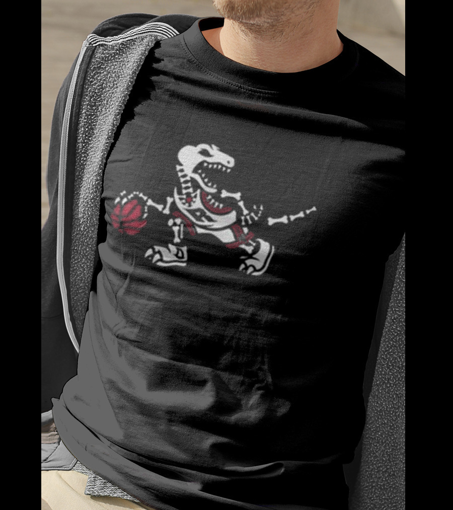 Toronto Raptors Skeleton Halloween Night 2026 Black T-Shirt