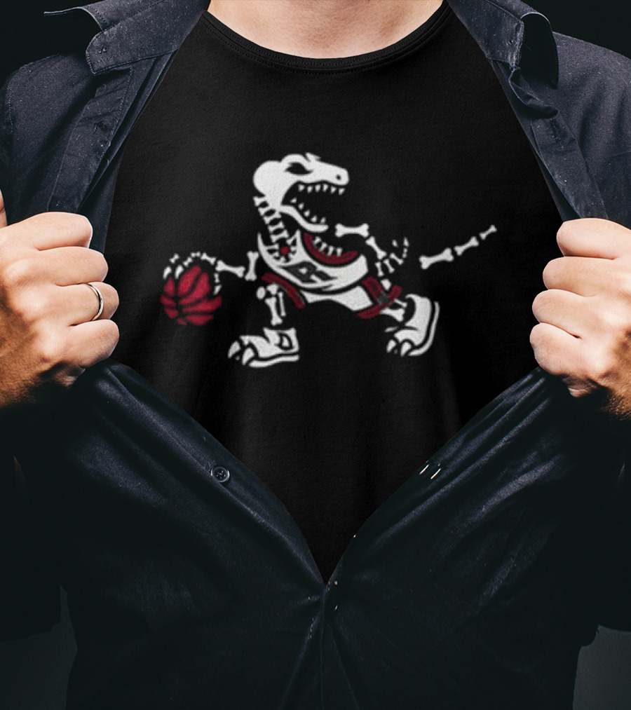 Toronto Raptors Skeleton Halloween Night 2026 Black T-Shirt