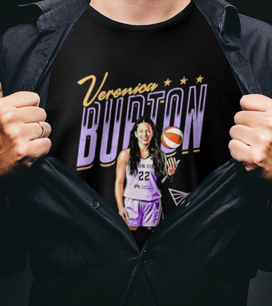 Veronica Burton Basketball Pose Valkyries Purple Orange 2026 T-Shirt