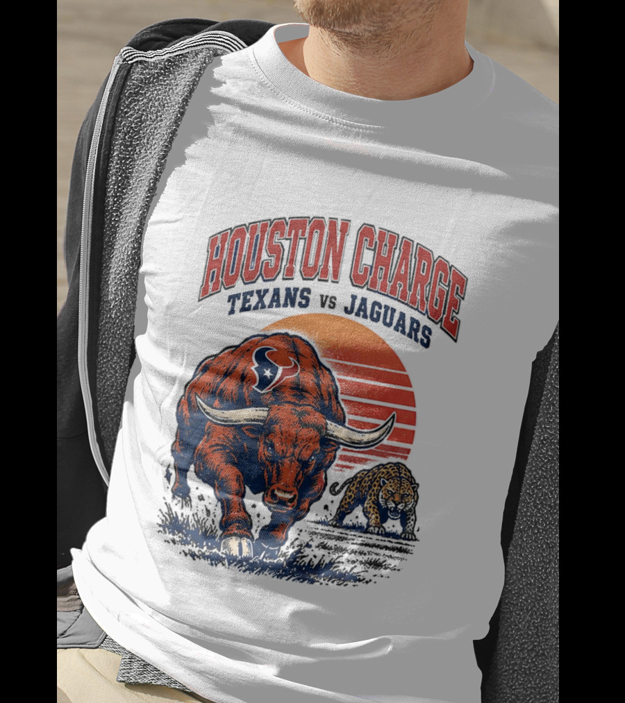 Houston Charge 2026 Texans Vs Jaguars Sunset Showdown T-Shirt