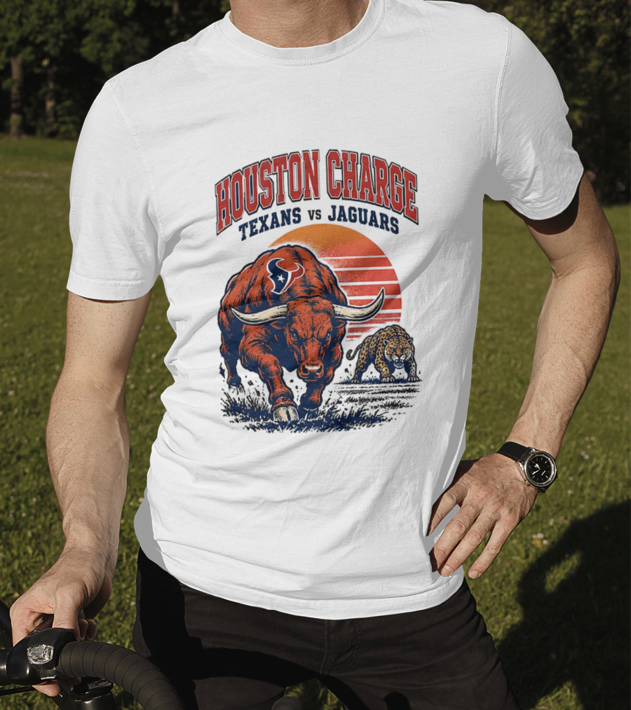 Houston Charge 2026 Texans Vs Jaguars Sunset Showdown T-Shirt
