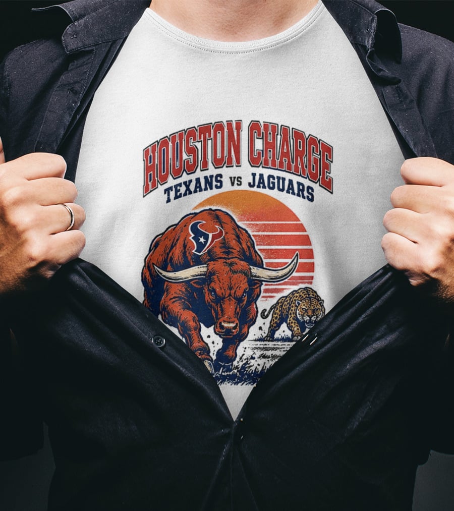 Houston Charge 2026 Texans Vs Jaguars Sunset Showdown T-Shirt