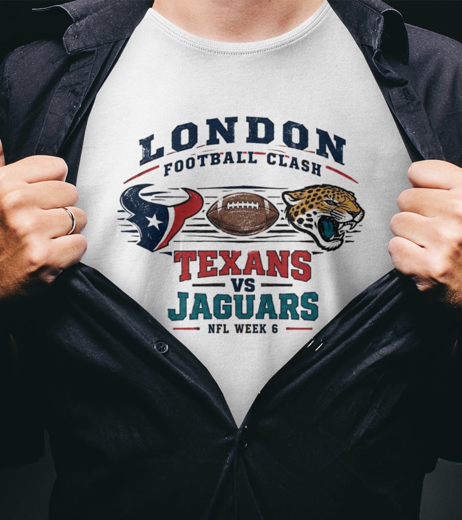 London Football Clash 2026 Texans Vs Jaguars NFL Week 6 T-Shirt