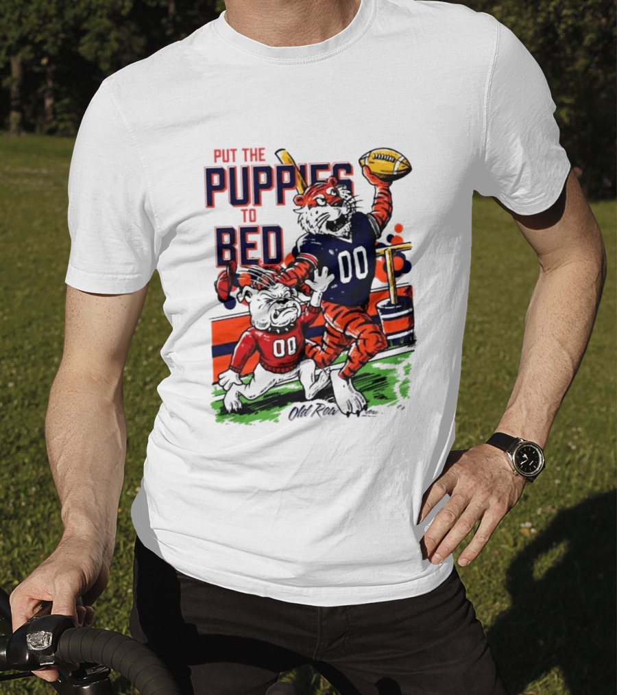 Auburn Tigers Put The Puppies To Bed Georgia Bulldogs Football Victory 2026 T-Shirt