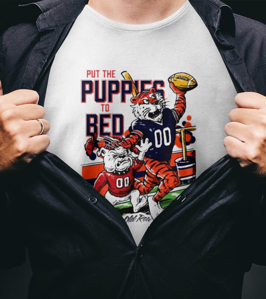 Auburn Tigers Put The Puppies To Bed Georgia Bulldogs Football Victory 2026 T-Shirt