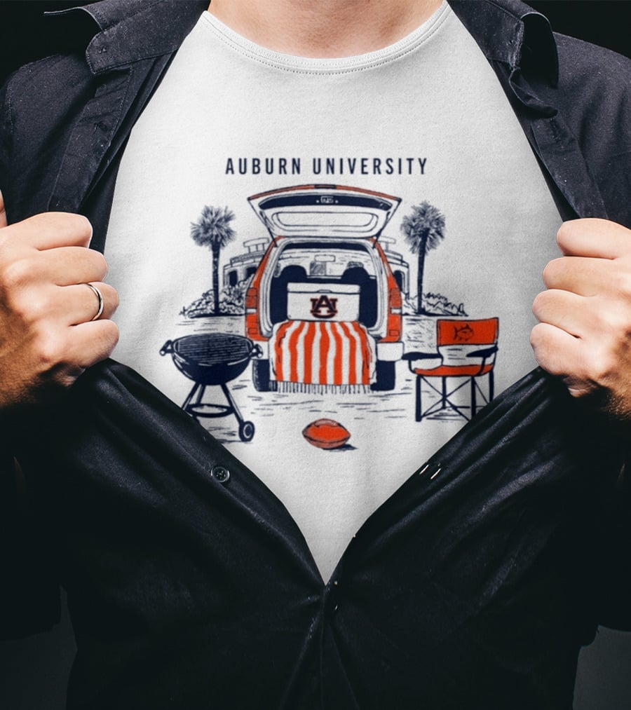 Auburn University Tailgate Scene With Auburn Tigers T-Shirt