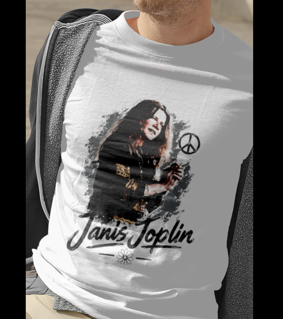 Janis Joplin Peace Sign Flower Rock Legend T-Shirt
