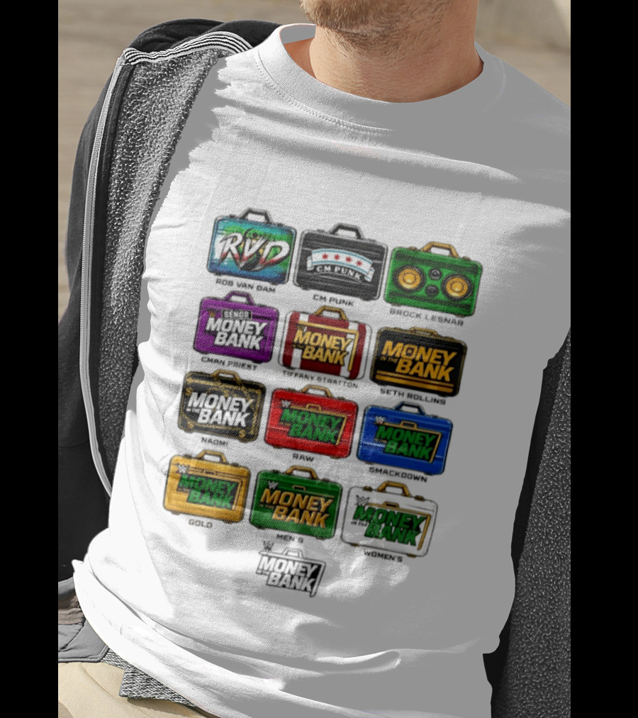 Money In The Bank Nostalgia RVD CM Punk Briefcases Collection T-Shirt