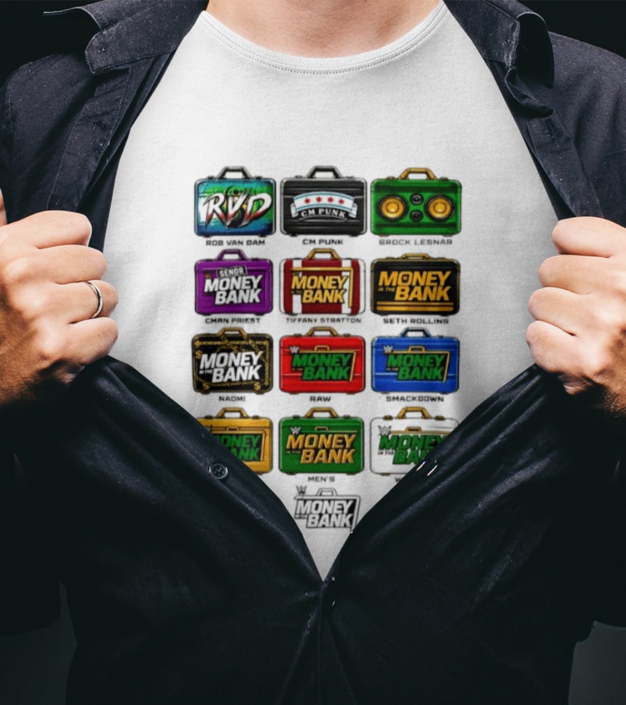 Money In The Bank Nostalgia RVD CM Punk Briefcases Collection T-Shirt