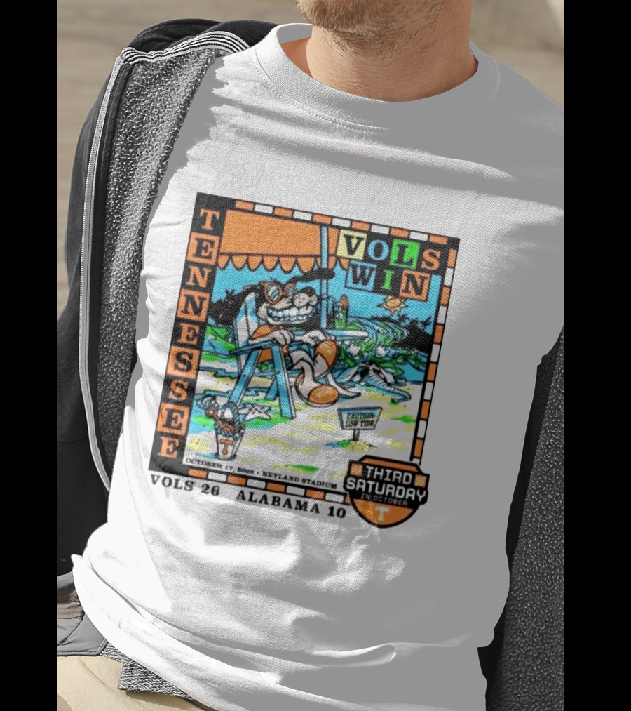 Tennessee Volunteers Vols Win Third Saturday October 17 2026 Alabama 10 Neyland Stadium T-Shirt