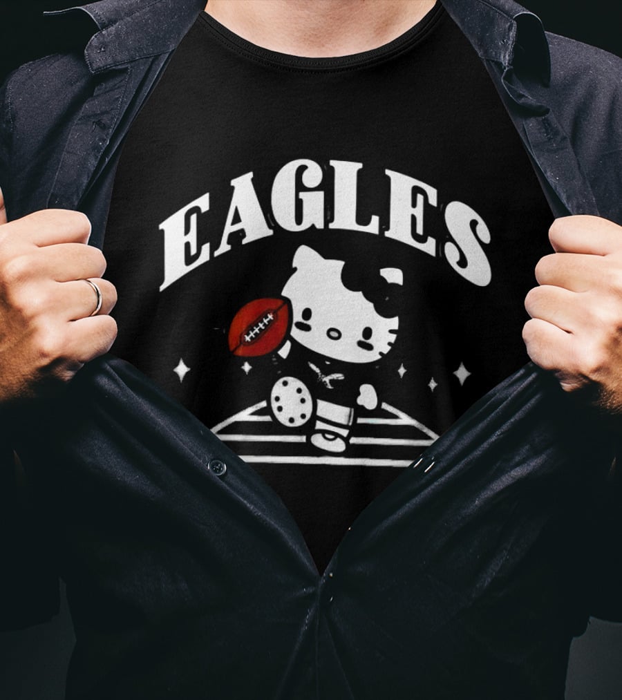 Philadelphia Eagles 2026 Hello Kitty Football T-Shirt
