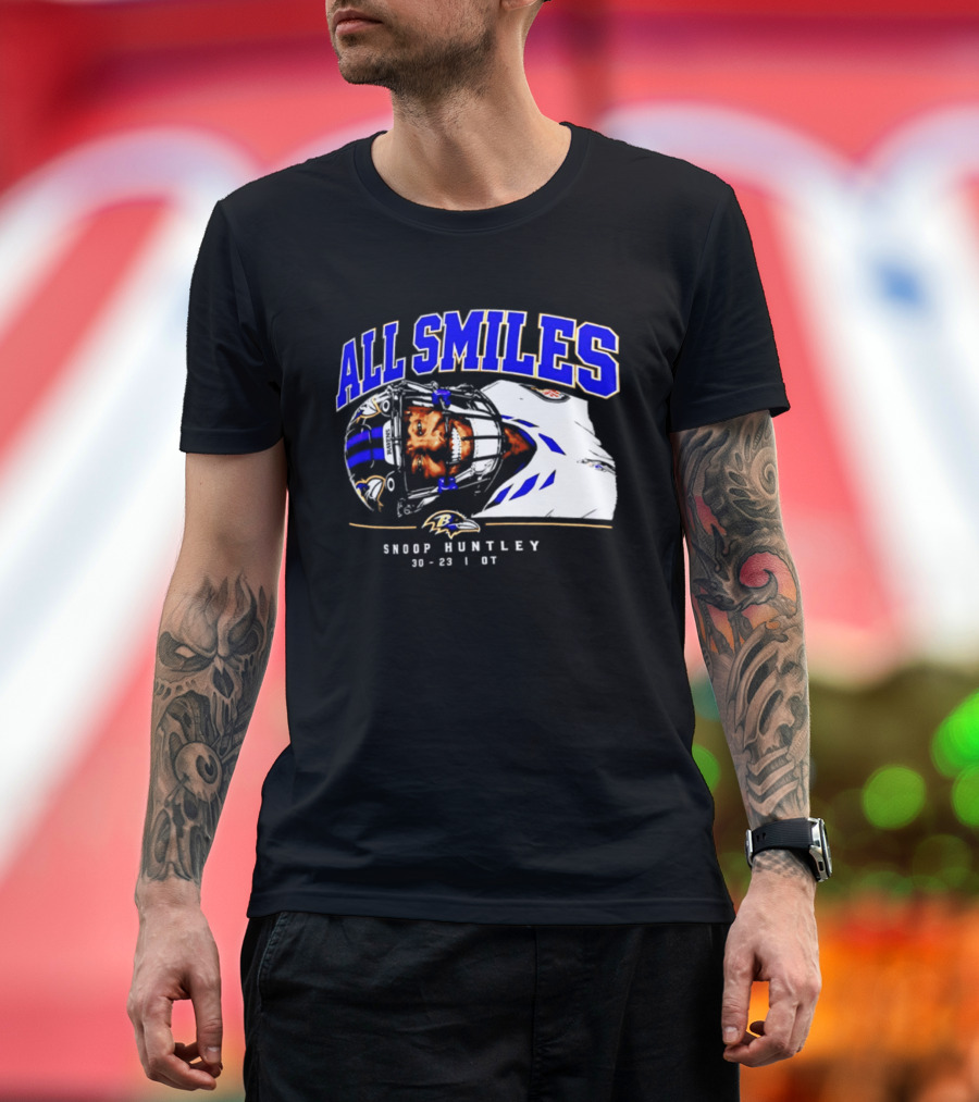 All Smiles Snoop Huntley 10 23 21 OT Baltimore Ravens T-Shirt