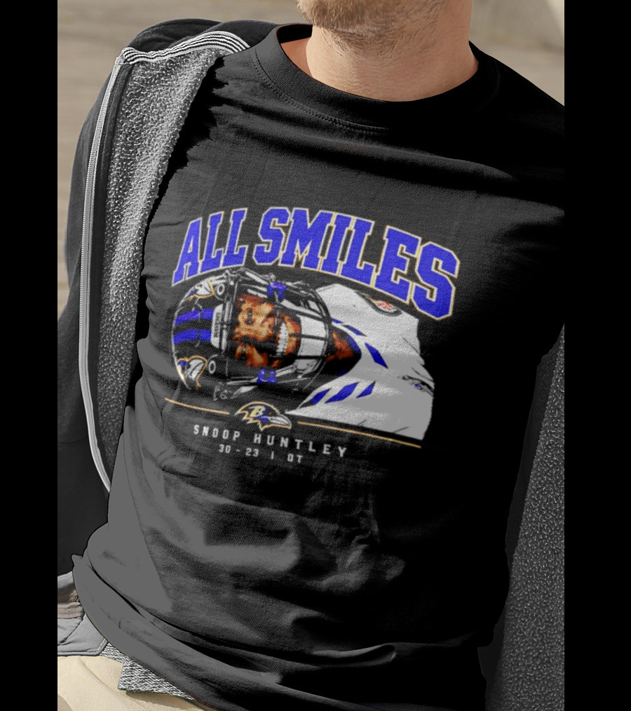 All Smiles Snoop Huntley 10 23 21 OT Baltimore Ravens T-Shirt