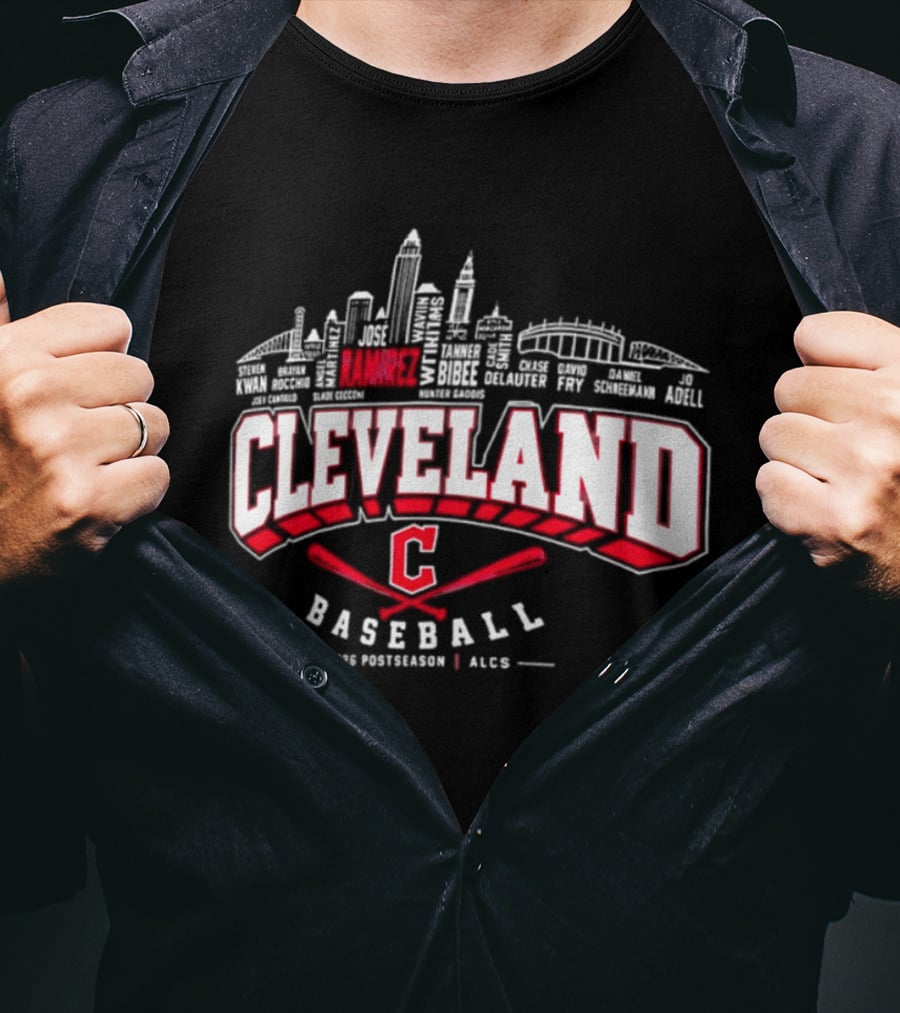 Cleveland Baseball 2022 Postseason ALCS Skyline Celebration T-Shirt