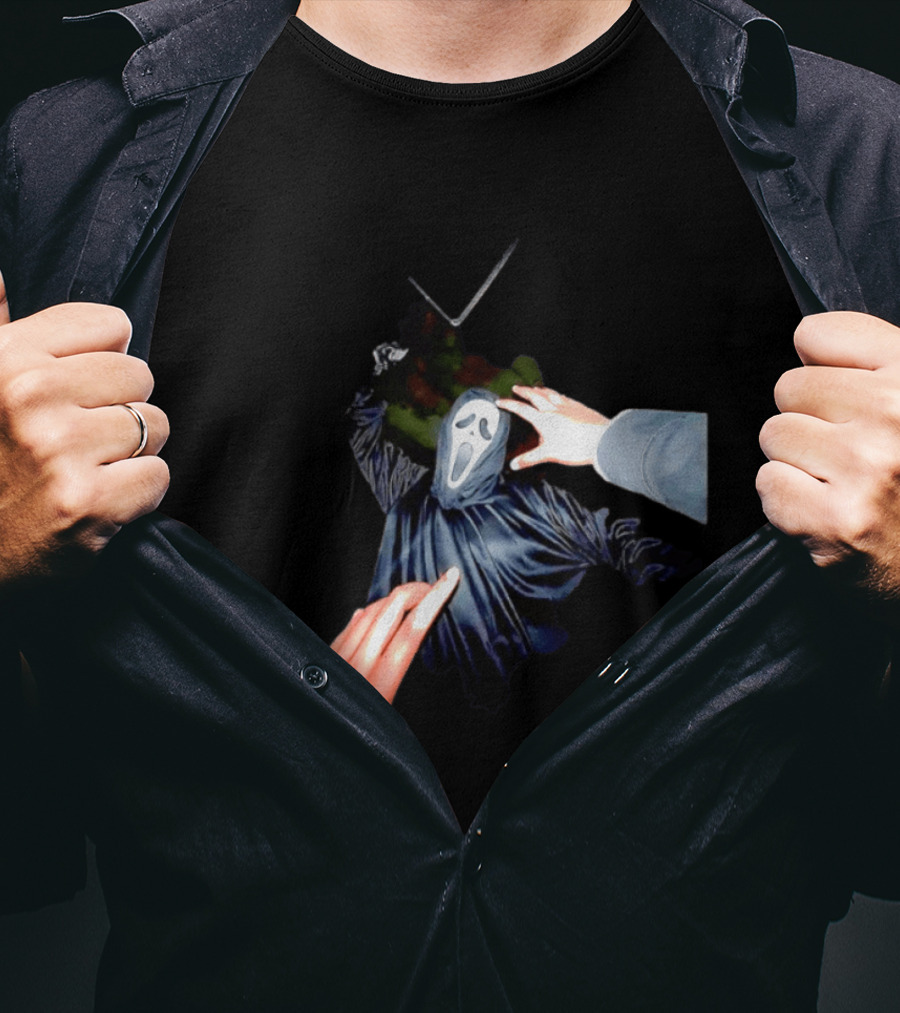 Ghostface Scream Horror Movie First Person Knife Encounter Halloween T-Shirt