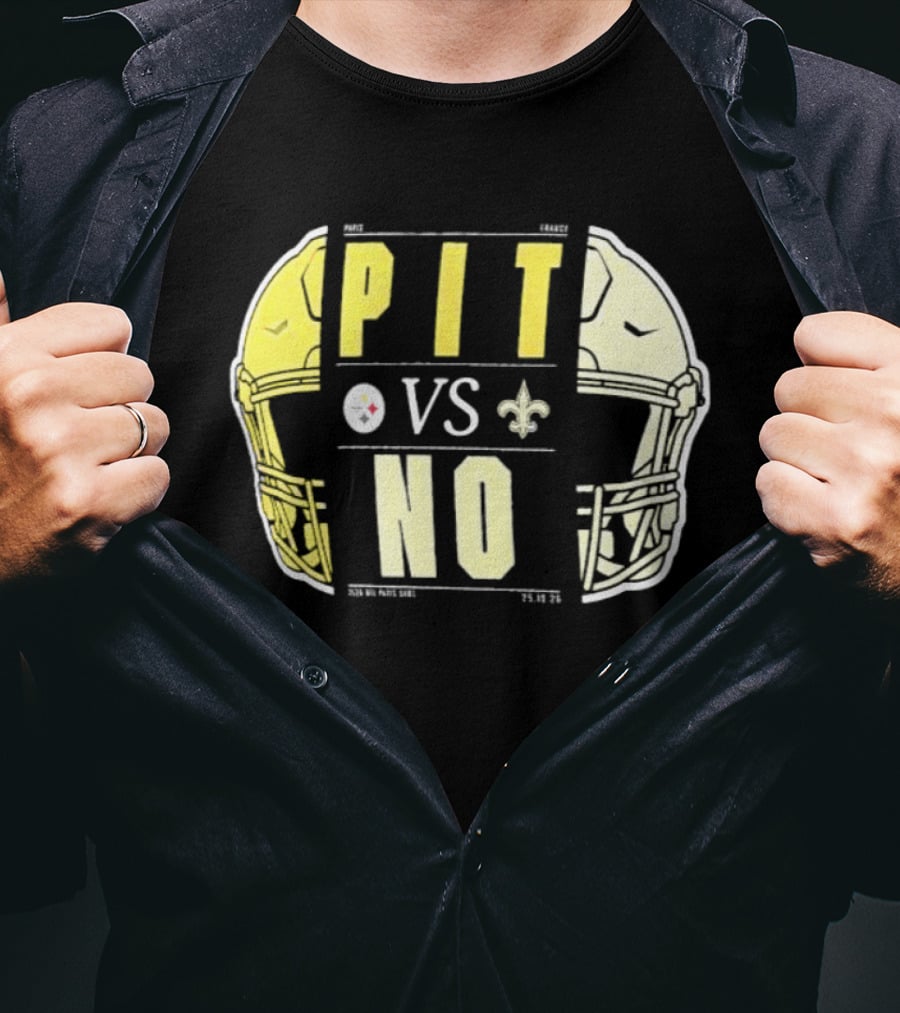 Pittsburgh Vs New Orleans International City Games 2026 Matchup Saints Vs Steelers T-Shirt