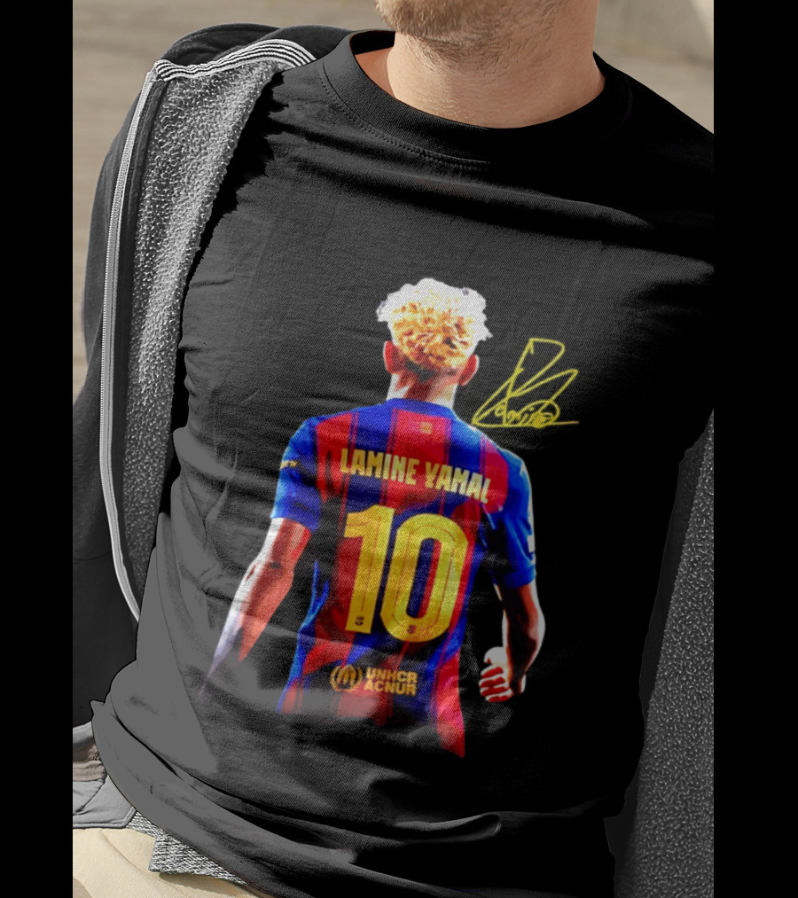 Lamine Yamal No 10 UNHCR ACNUR FC Barcelona T-Shirt