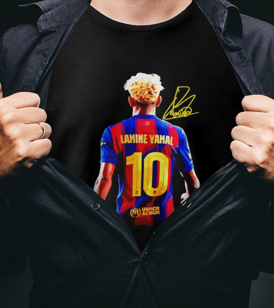 Lamine Yamal No 10 UNHCR ACNUR FC Barcelona T-Shirt
