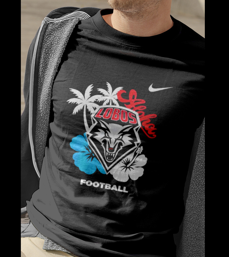 New Mexico Lobos Football Aloha 2026 Nike Tropical Palm Hibiscus T-Shirt