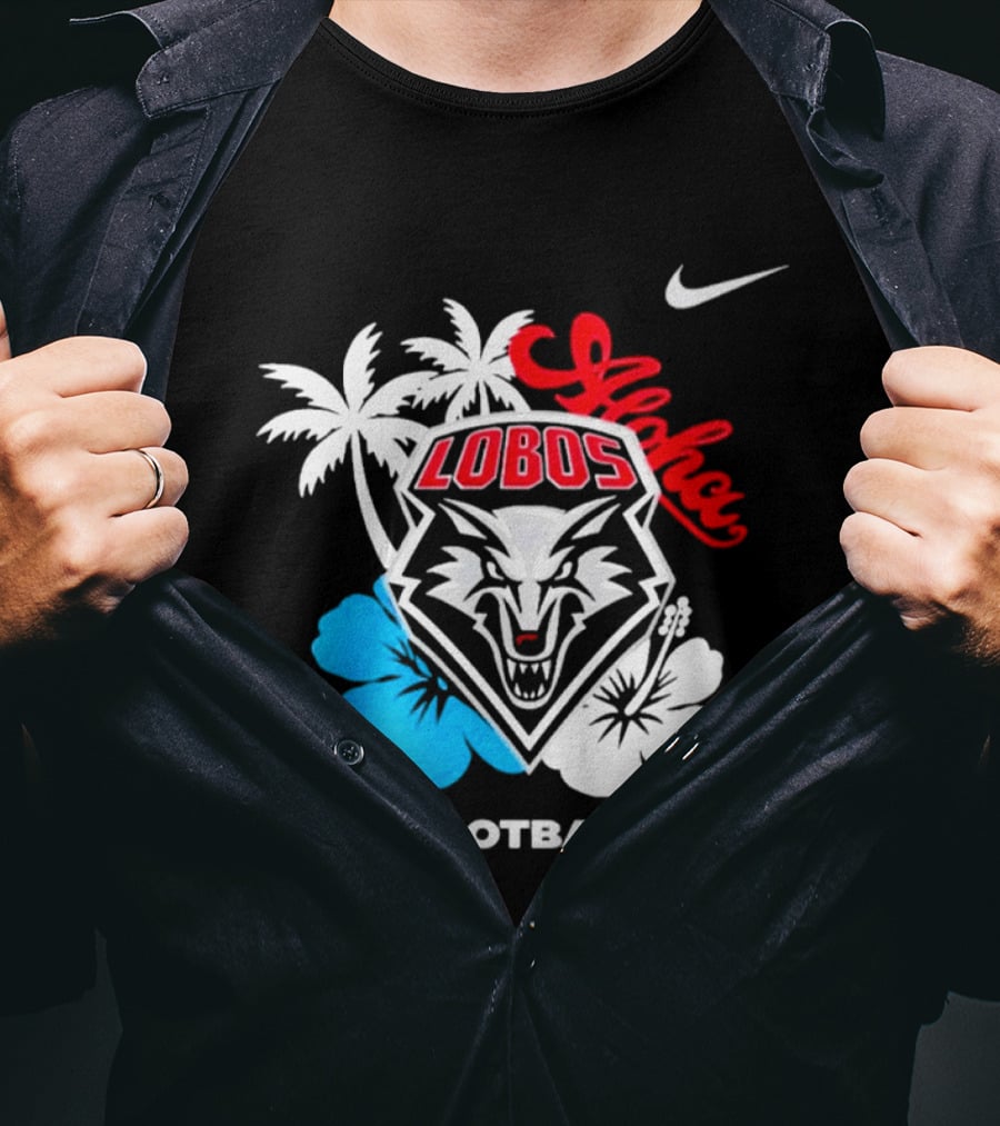 New Mexico Lobos Football Aloha 2026 Nike Tropical Palm Hibiscus T-Shirt