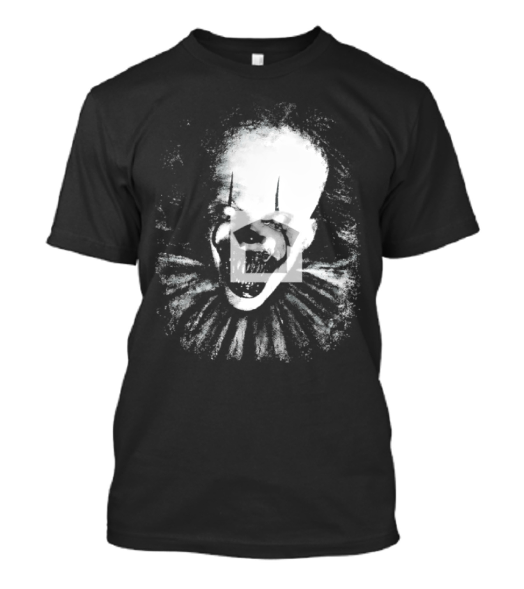 Pennywise The Dancing Clown Horror Movie Halloween Scary Face With Ruffled Collar T-Shirt
