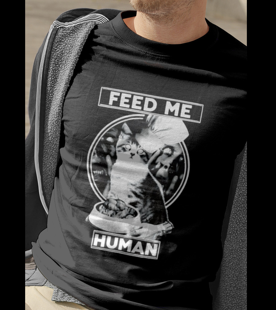 Feed Me Human Cat Chef Skarewear T-Shirt