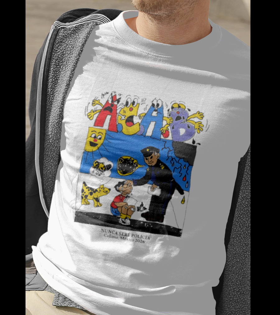 ACAB Nunca Seré Policía Colima México 2026 Sun Dog Police Officer And Storm Cloud Scene T-Shirt