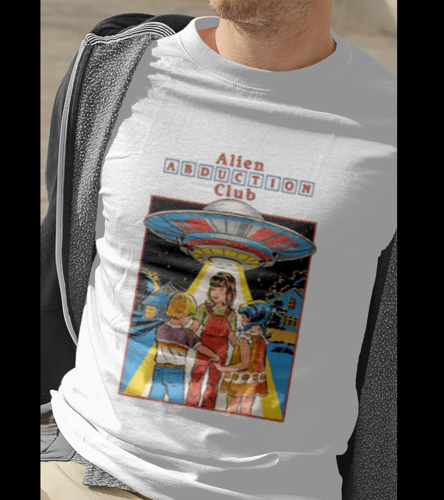 Alien Abduction Club UFO Extraterrestrial Beam On Children Scene T-Shirt