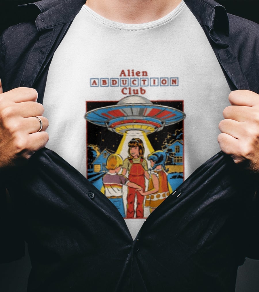 Alien Abduction Club UFO Extraterrestrial Beam On Children Scene T-Shirt