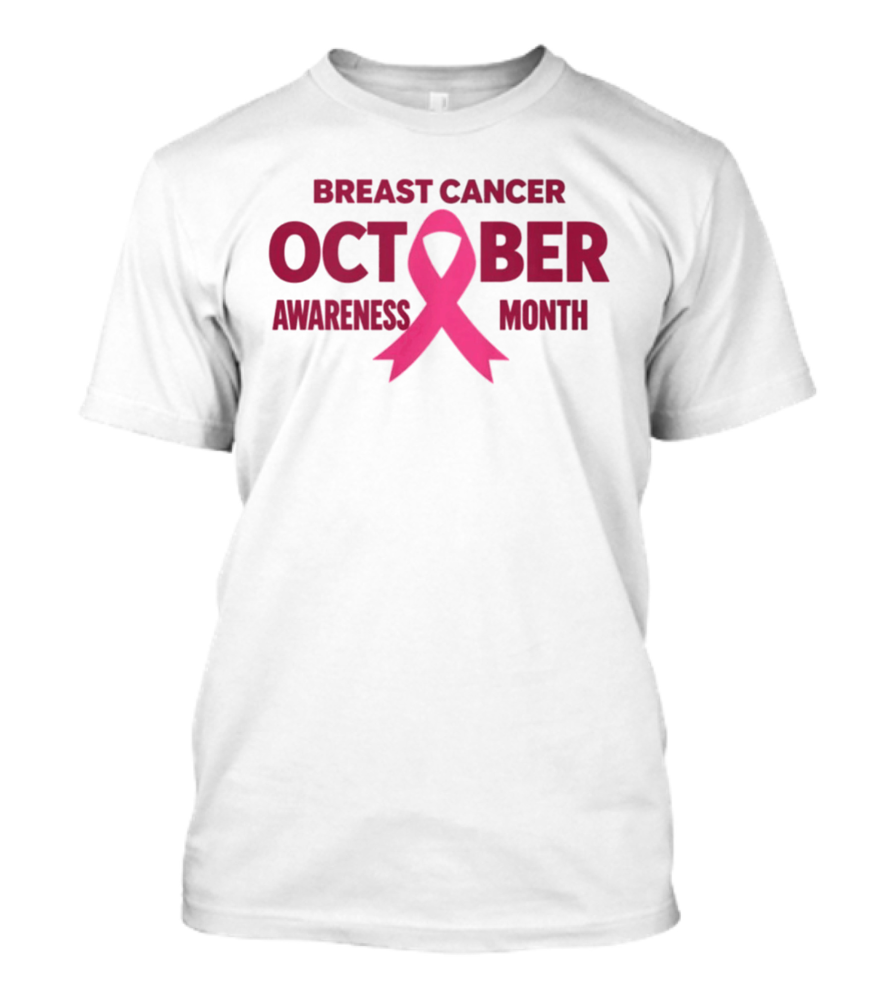Breast Cancer Awareness October Month Pink Ribbon T-Shirt