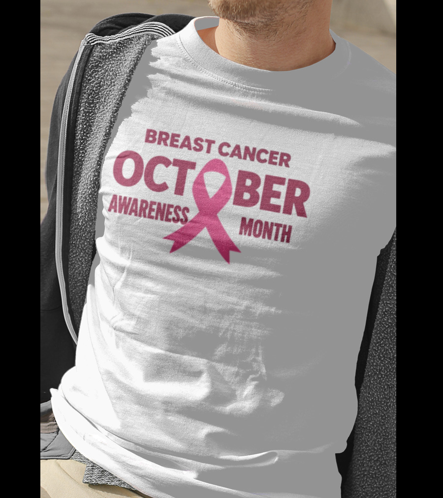 Breast Cancer Awareness October Month Pink Ribbon T-Shirt