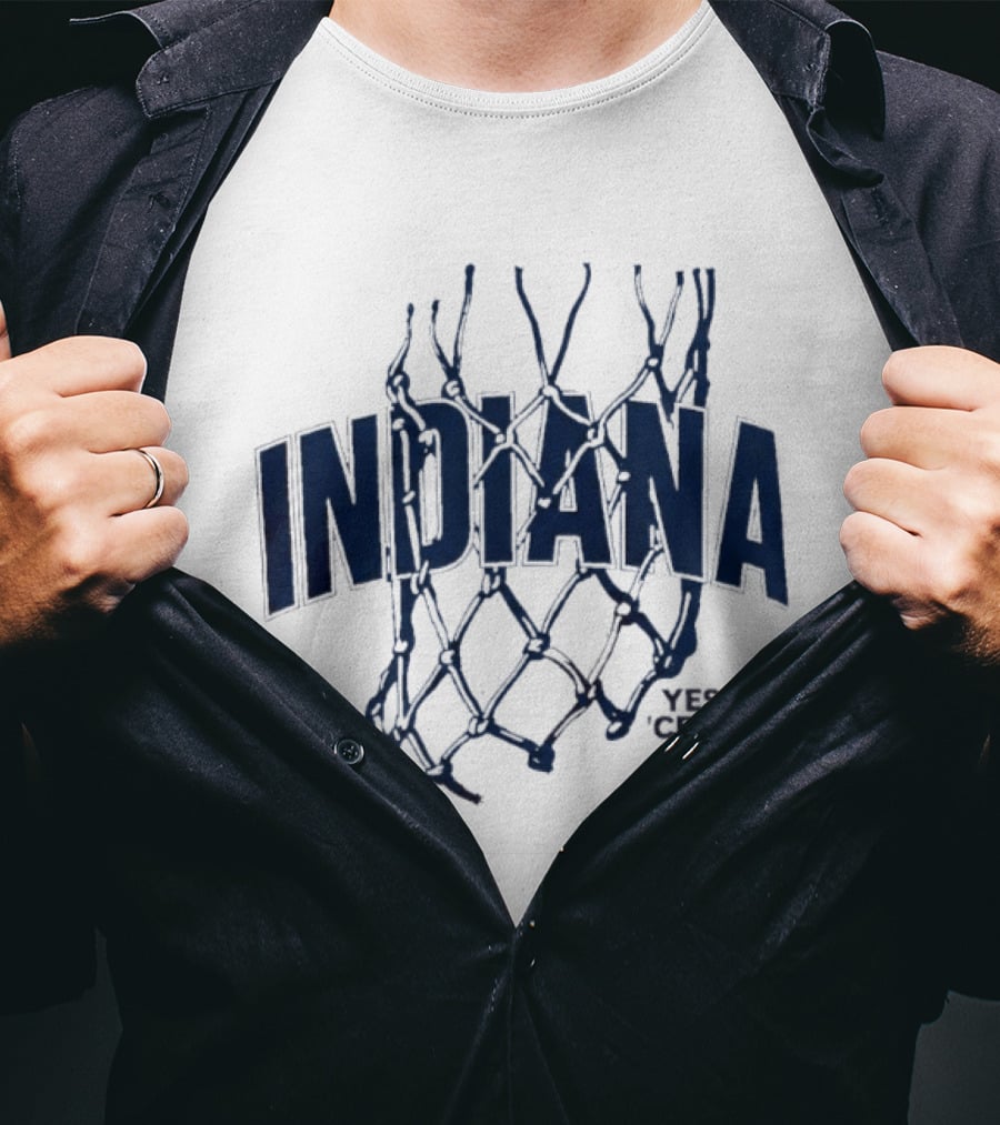 Indiana Pacers Yes Cers 2026 Opening Night Basketball Net T-Shirt