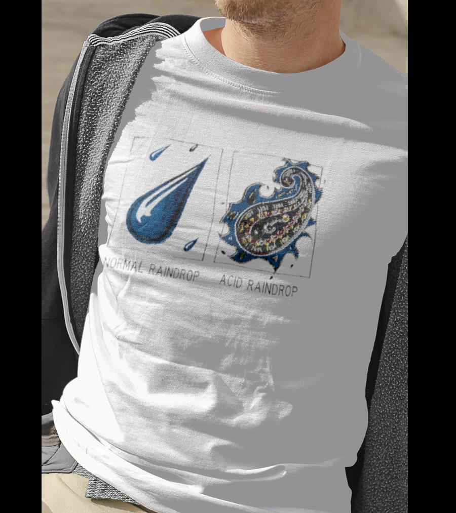 Normal Raindrop Acid Raindrop Science Humor Cartoon T-Shirt