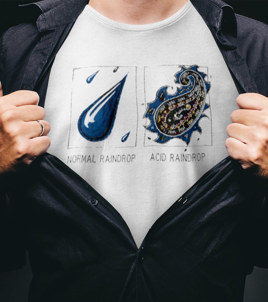 Normal Raindrop Acid Raindrop Science Humor Cartoon T-Shirt